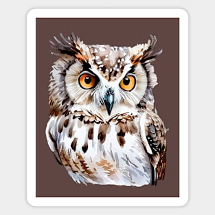 Watercolor Mysterious Owl Magnet